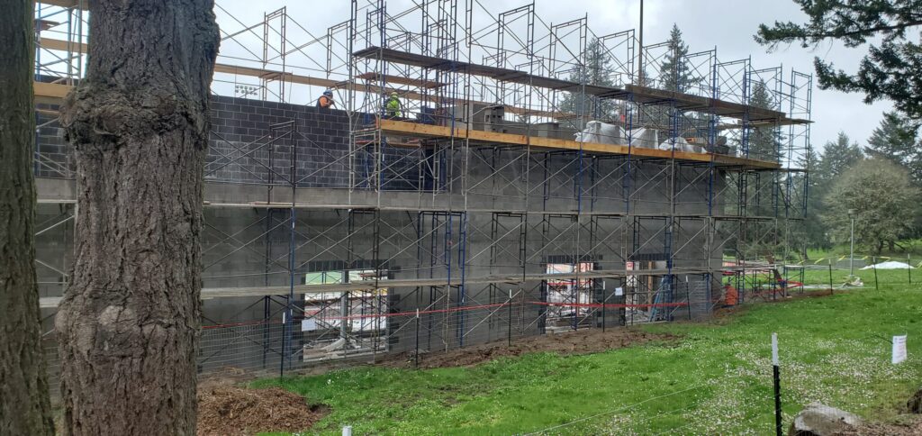 Lakeridge High School Football Stadium new construction masonry walls in Lake Oswego, Oregon