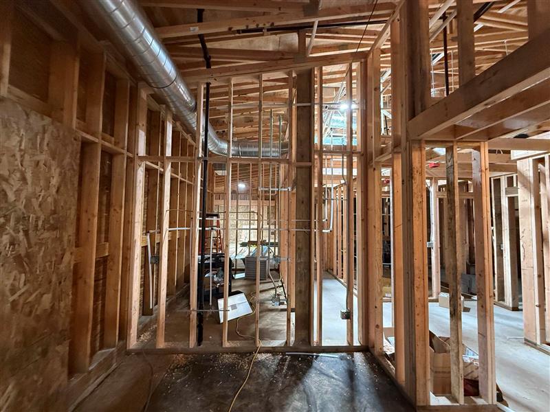 Manzanita City Hall wall framing electrical rough-in