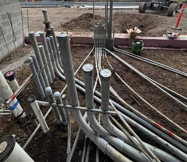 Unitus Credit Union new construction electrical underground work in Woodburn